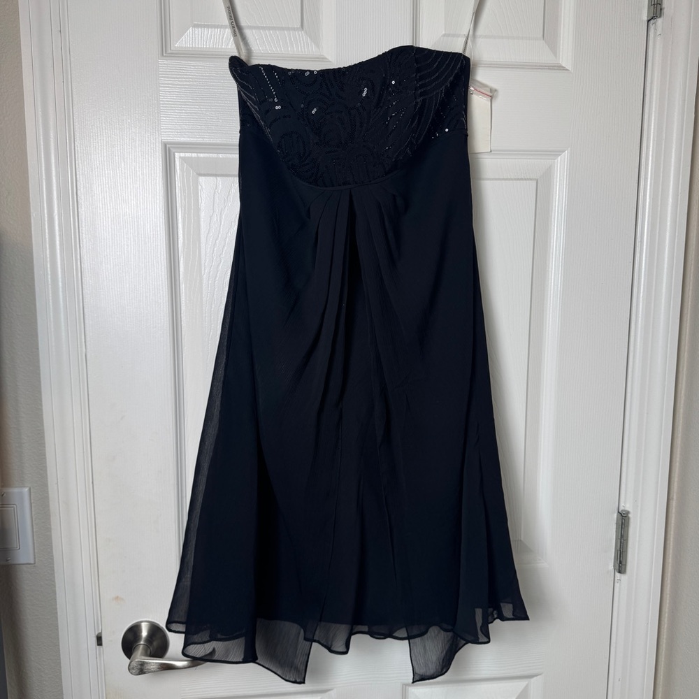 David’s Bridal Sequin‎ Party Dress Strapless Size 6 Black